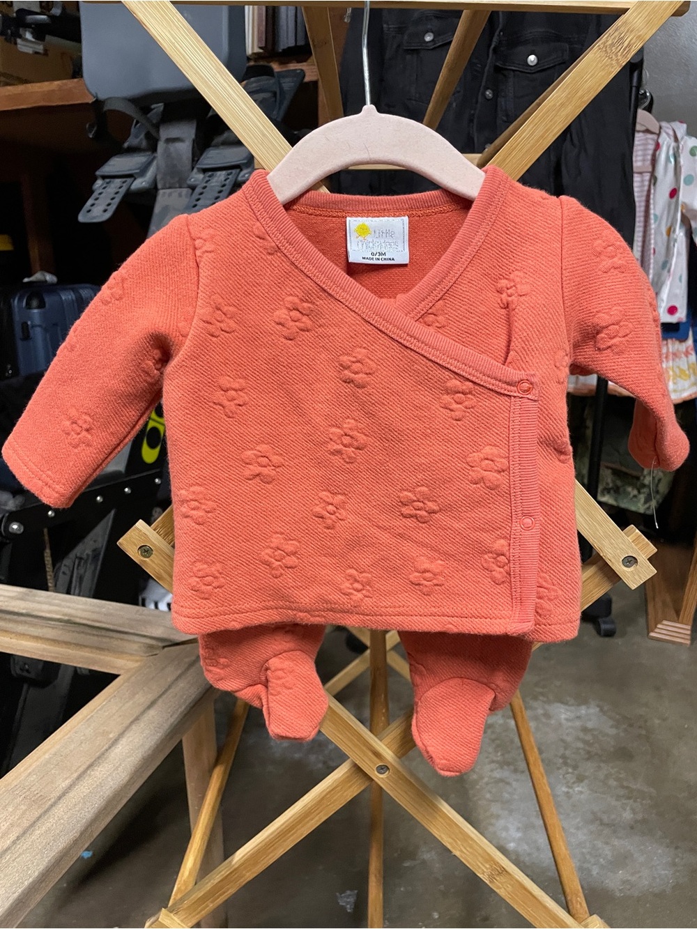 Coral Knit Baby Kimono Set